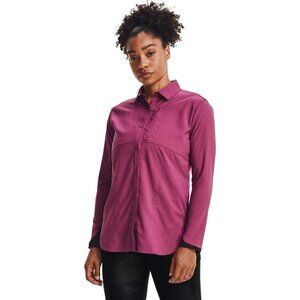 UNDER ARMOUR Tide Chaser 2.0 Fish Long Sleeve Shirt Blouse Pink Quartz Womens XL